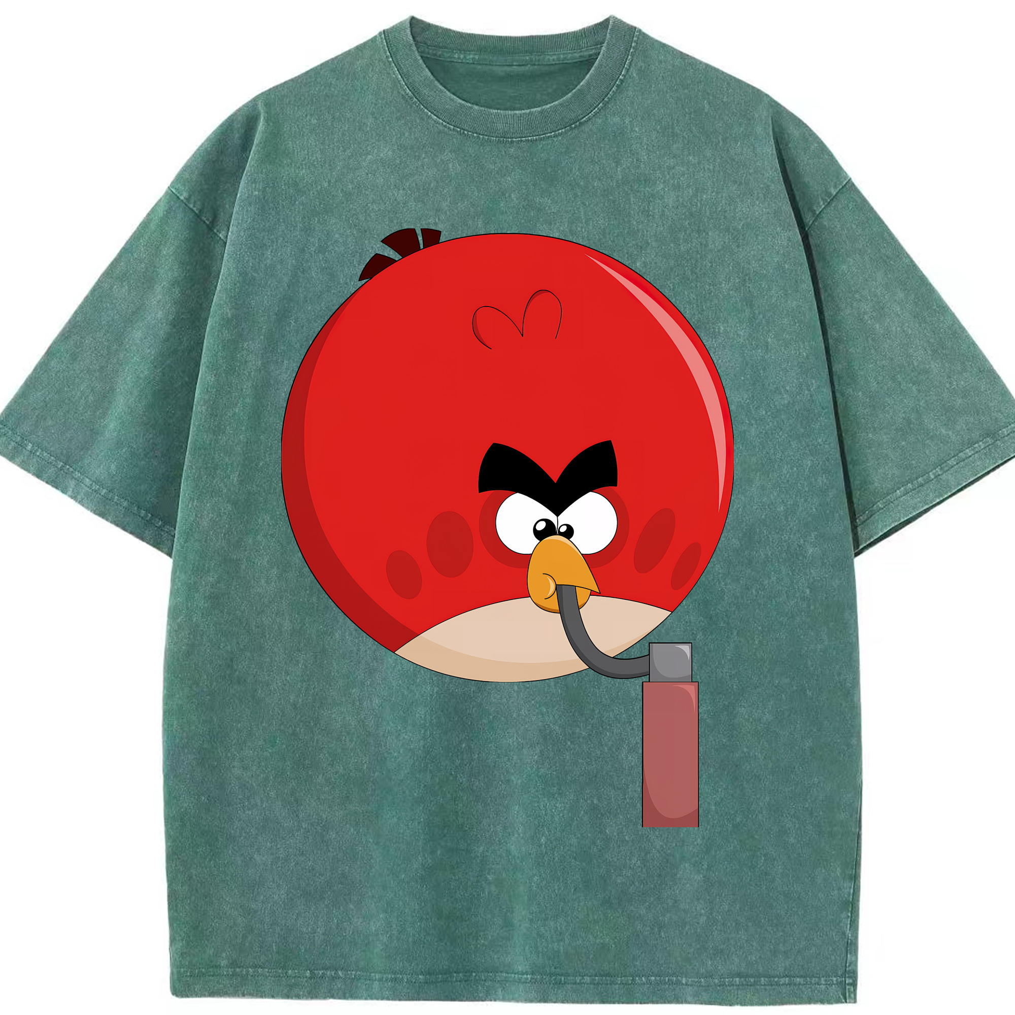 （画像用） Angry Birds アングリーバード 綿100% ヴィンテージ風 半袖Tシャツ（フロントプリント）